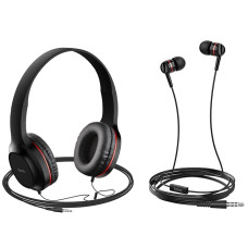 Навушники Hoco W24 (накладні і вакуумні) Black/Red