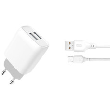 МЗП XO L57 2USB 2.4A + Micro USB White