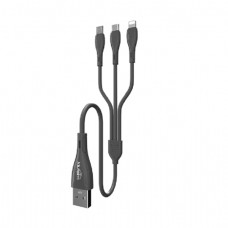 Кабель MIetubl MTB-ODT02 3in1 Lightning+Micro USB+Type-C 1m 2.4A Black