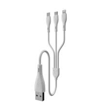 Кабель MIetubl MTB-ODT02 3in1 Lightning+Micro USB+Type-C 1m 2.4A White