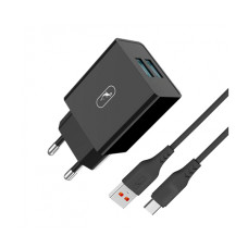 МЗП SkyDolphin SC30V 2USB 2.1A Black + MicroUSB Cable (MZP-000172)