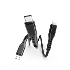 Кабель MIetubl MTB-DCODT03 3in1 Lightning+Micro USB+Type-C 1m Black