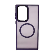 Чохол накладка Mate Plus Metal Buttons Case with MagSafe для Samsung S22 Ultra/S908 Deep Purple