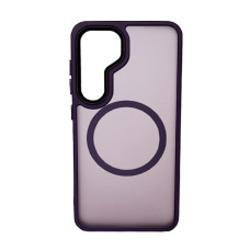 Чохол накладка Mate Plus Metal Buttons Case with MagSafe для Samsung S24 Plus/S25 Plus Deep Purple