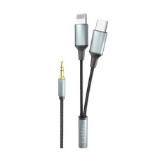 Аудіо кабель 3.5 мм - Type-C/Lightning Earldom ET-AUX71 1.2M Black