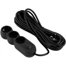 Мережевий фільтр-подовжувач 2E Plus 3XSchuko з вимикачем 3G*1.0мм 10м Black (2E-U03VES10MBK)