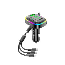 FM-модулятор Earldom ET-M105 + 3 in 1 Cable Black