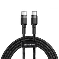 Кабель Baseus Cafule PD2.0 60W Flash Charging USB Type-C 20V/3A 1m Grey/Black (CATKLF-GG1)
