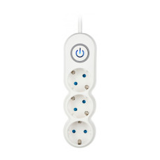 Мережевий фільтр-подовжувач 2E Plus 3XSchuko з вимикачем 3G*1.0мм 3м White (2E-U03VES3M)