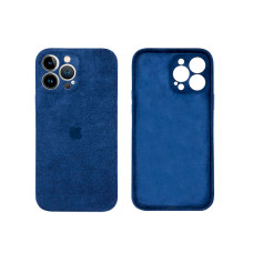 Чохол Alcantara для Apple iPhone 13 Pro Max with Camera Lens Dark Blue