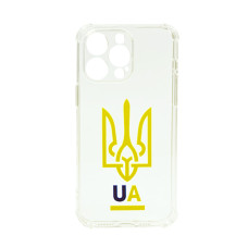 Чохол Wave We are Ukraine Case iPhone 14 Pro Max Clear U&A with Camera Lens