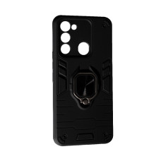 Чохол Armor Antishock Case для Tecno Spark Go 2022/Spark 8c with Ring Black with Camera Lens