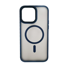 Чохол накладка Mate Plus Metal Buttons Case with MagSafe для iPhone 14 Pro Max Dark Blue