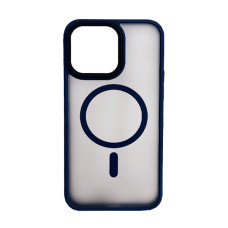 Чохол накладка Mate Plus Metal Buttons Case with MagSafe для iPhone 15 Pro Dark Blue