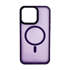 Чохол накладка Mate Plus Metal Buttons Case with MagSafe для iPhone 15 Pro Max Deep Purple