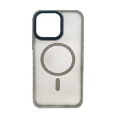 Чохол накладка Mate Plus Metal Buttons Case with MagSafe для iPhone 15 Pro Max Grey