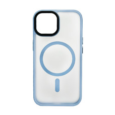 Чохол накладка Mate Plus Metal Buttons Case with MagSafe для iPhone 15 Light Blue
