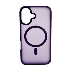 Чохол накладка Mate Plus Metal Buttons Case with MagSafe для iPhone 16 Deep Purple